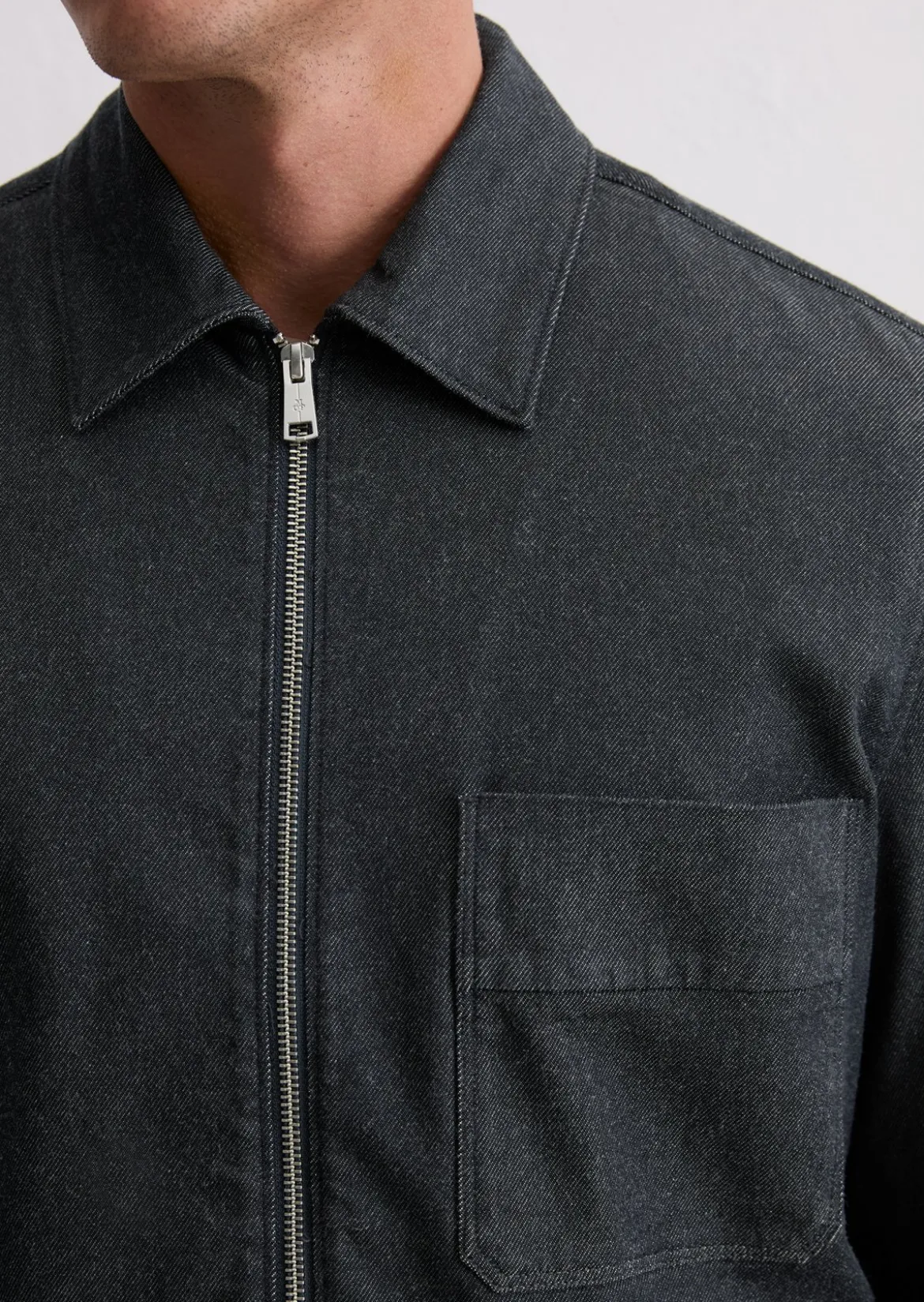 Denim-Overshirt mit Reißverschluss