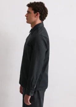 Denim-Overshirt mit Reißverschluss