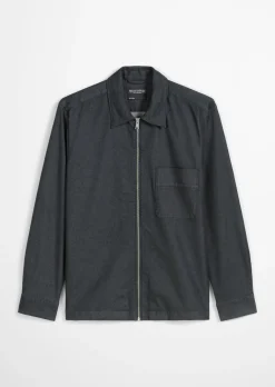 Denim-Overshirt mit Reißverschluss