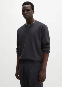 DfC Henley-Longsleeve regular aus geripptem Interlock-Jersey