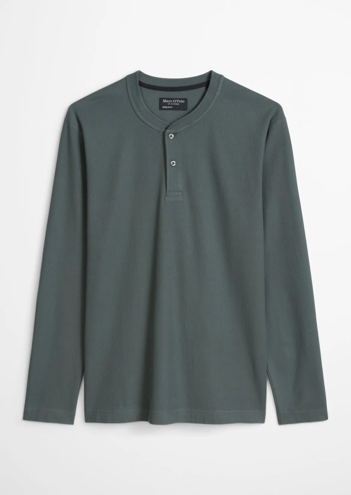 DfC Henley-Longsleeve regular aus geripptem Interlock-Jersey
