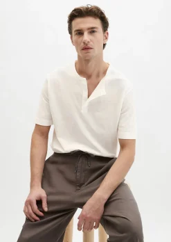 DfC Henley-Shirt regular aus softem Slub-Jersey