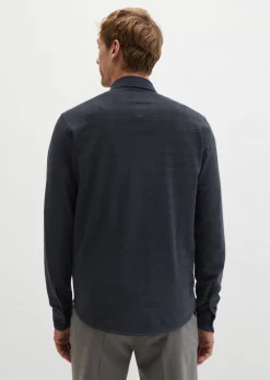 DfC Jerseyhemd regular im strukturierten Karo-Jacquard