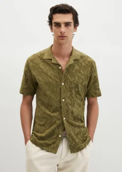 DfC Jerseyshirt regular mit weichem Frottee-Blattmuster