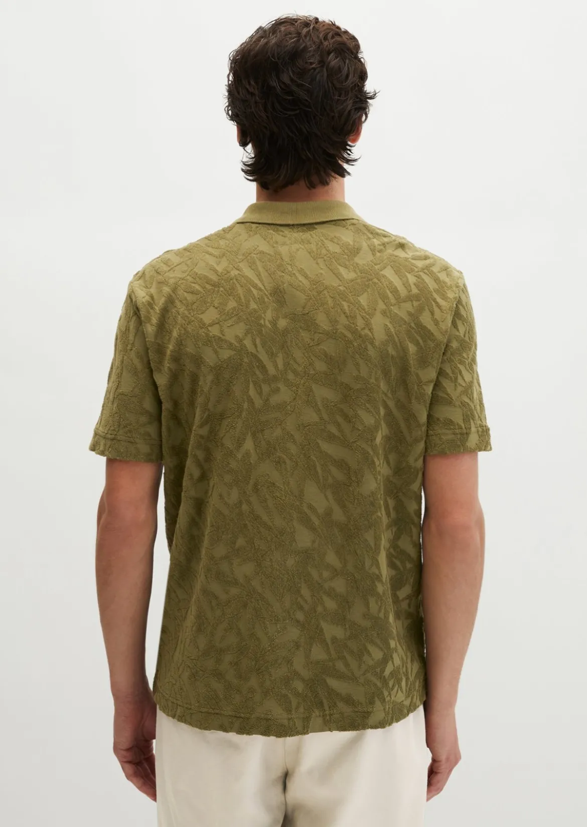 DfC Jerseyshirt regular mit weichem Frottee-Blattmuster