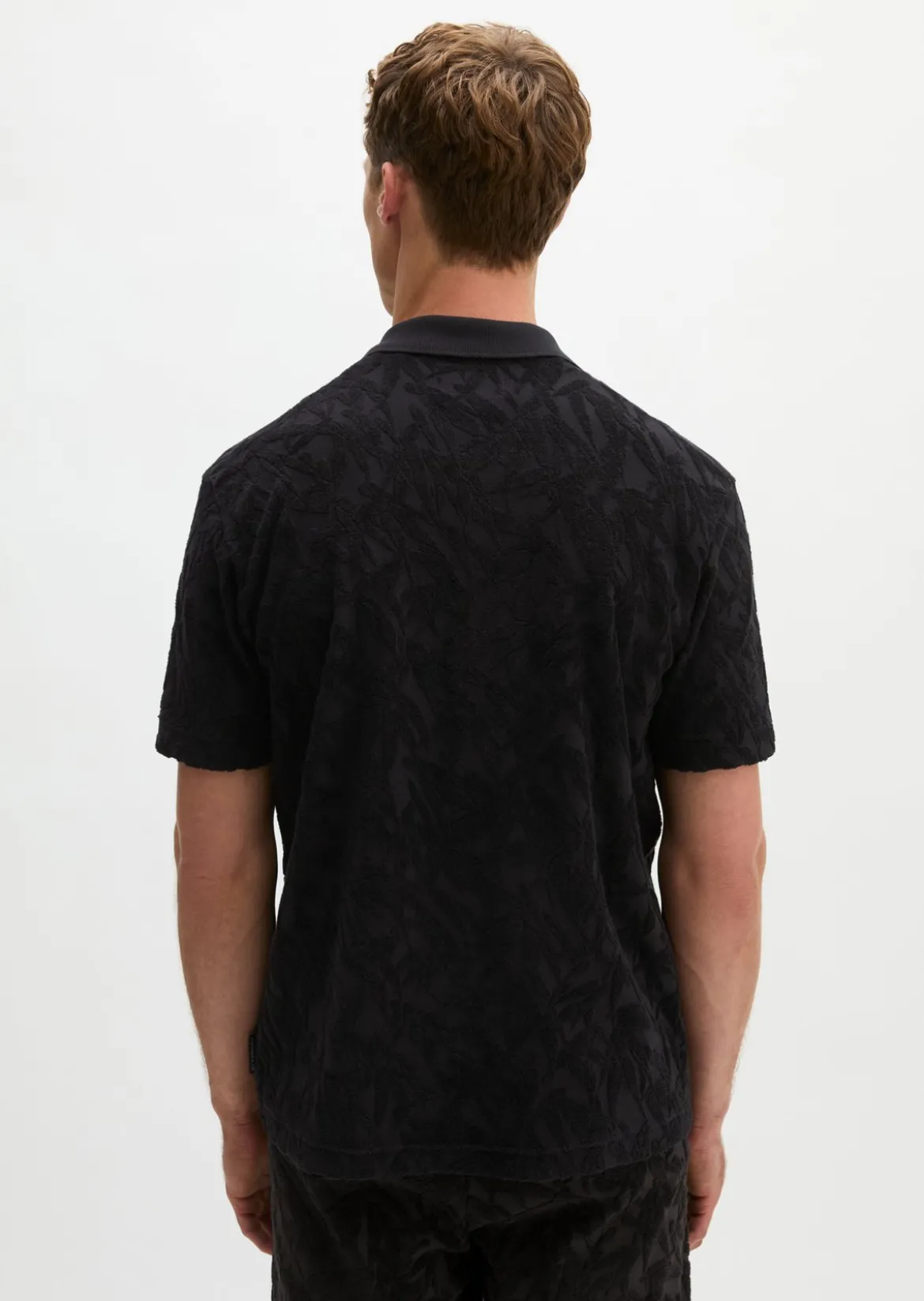 DfC Jerseyshirt regular mit weichem Frottee-Blattmuster