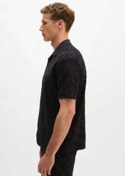 DfC Jerseyshirt regular mit weichem Frottee-Blattmuster