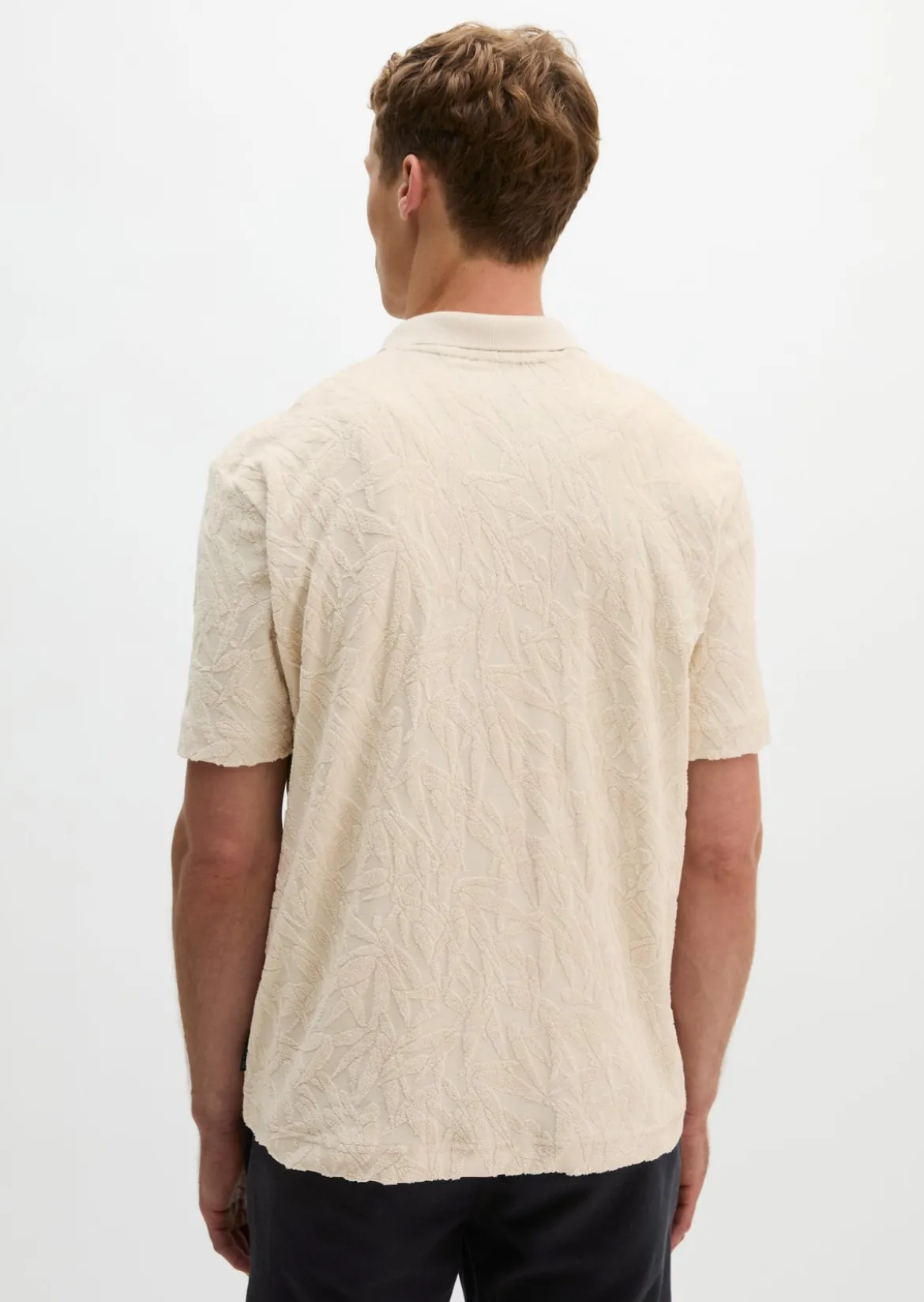 DfC Jerseyshirt regular mit weichem Frottee-Blattmuster