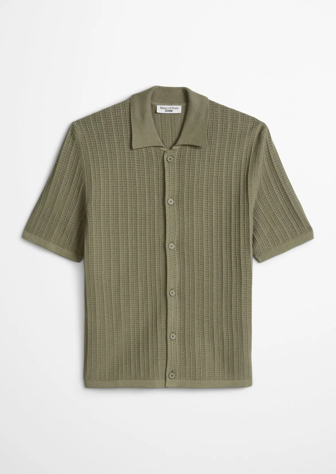 DfC Kurzarm-Strickjacke im Polostil regular mit Lochstruktur