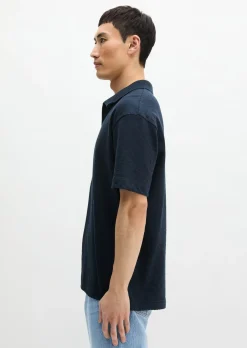 DfC Poloshirt Jersey Structure regular aus schwerem Ripp-Jersey
