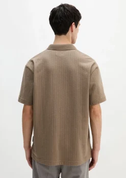DfC Poloshirt Jersey Structure regular aus schwerem Ripp-Jersey