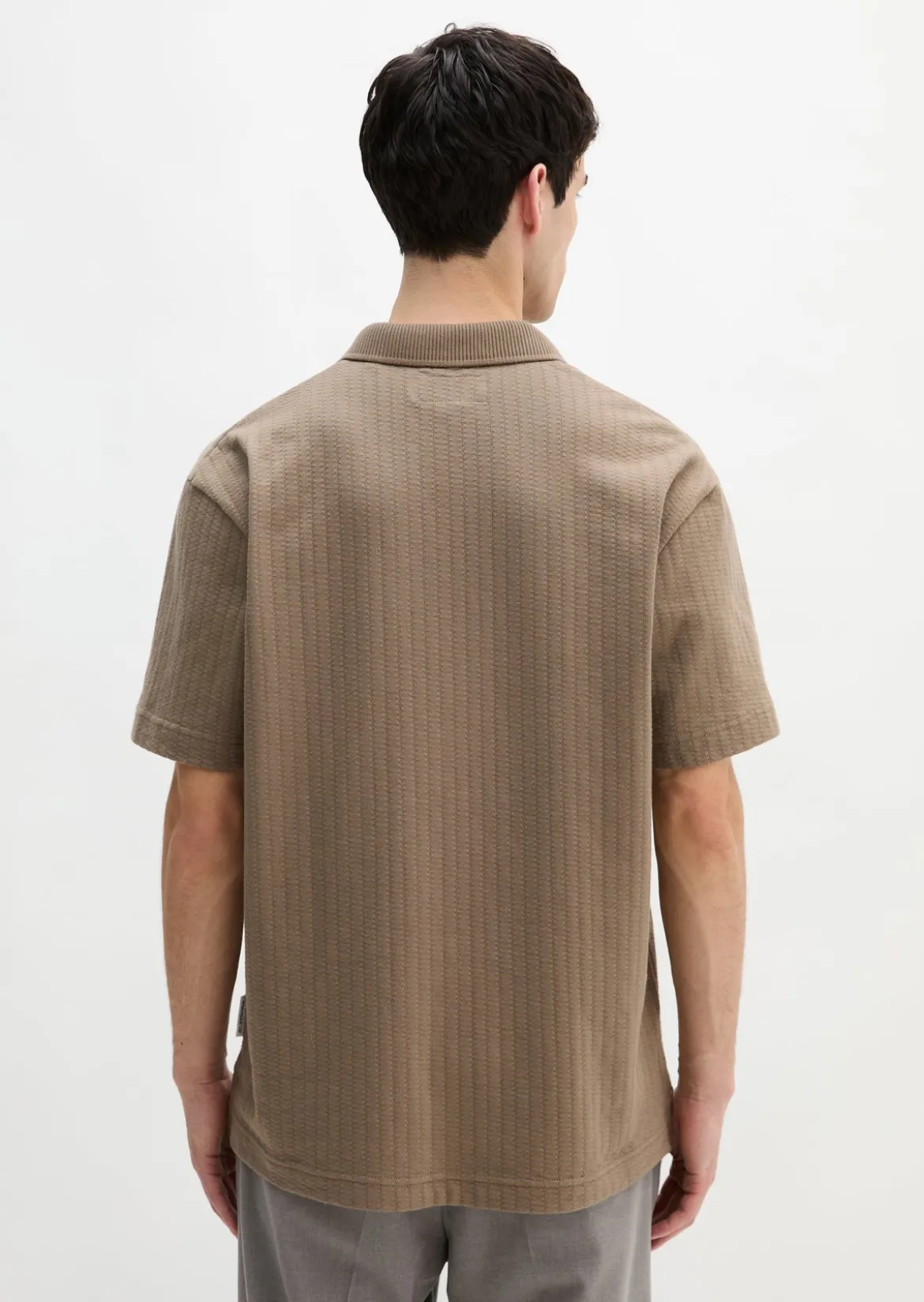 DfC Poloshirt Jersey Structure regular aus schwerem Ripp-Jersey