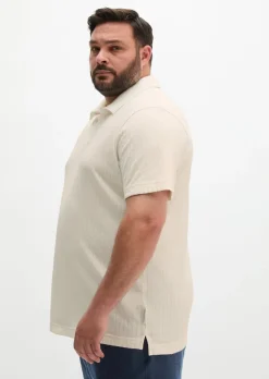 DfC Poloshirt Jersey Structure regular aus schwerem Ripp-Jersey