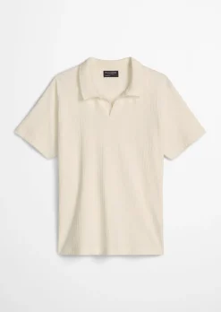 DfC Poloshirt Jersey Structure regular aus schwerem Ripp-Jersey