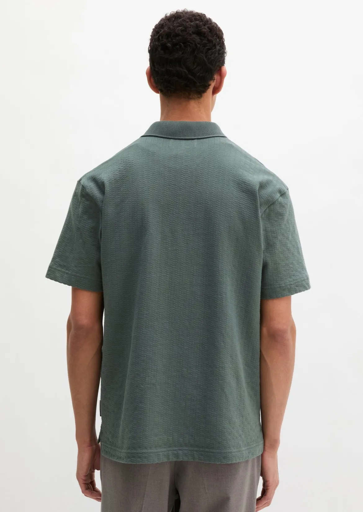 DfC Poloshirt Jersey Structure regular aus schwerem Ripp-Jersey