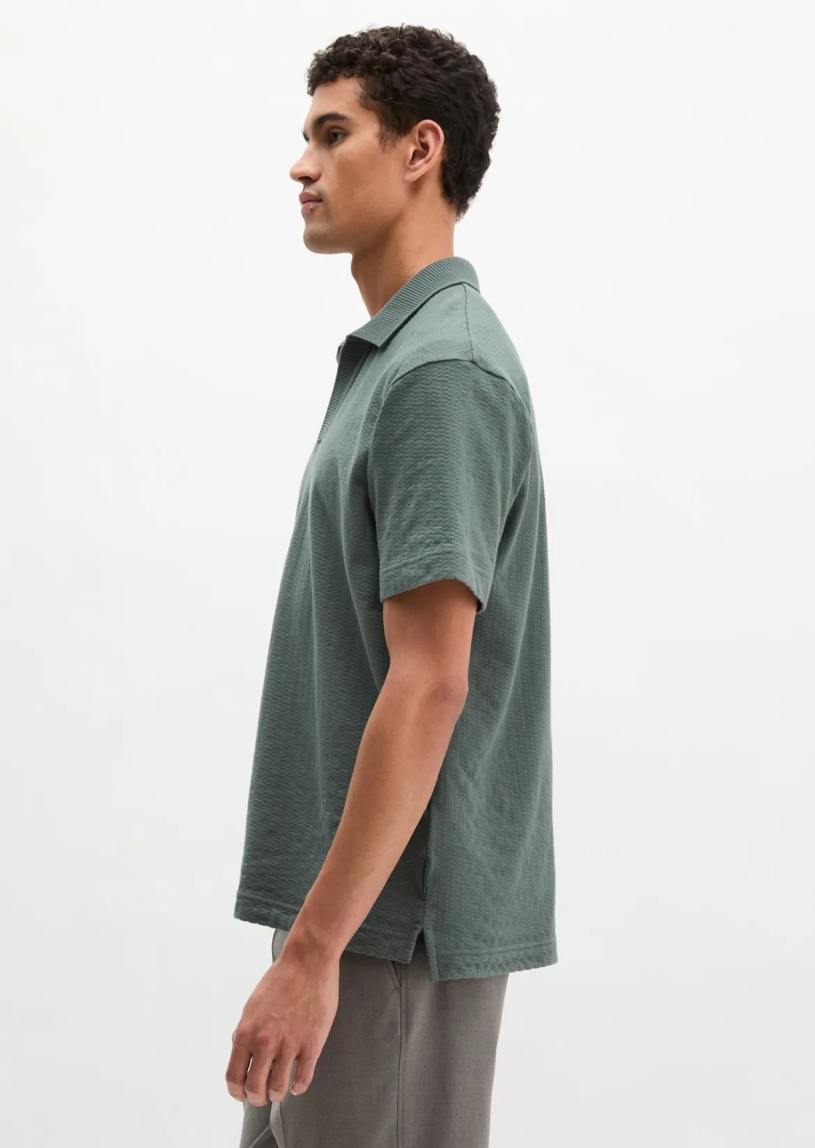 DfC Poloshirt Jersey Structure regular aus schwerem Ripp-Jersey