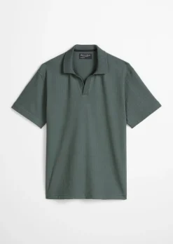 DfC Poloshirt Jersey Structure regular aus schwerem Ripp-Jersey