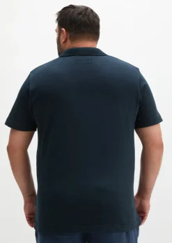DfC Poloshirt Jersey Structure regular aus schwerem Ripp-Jersey