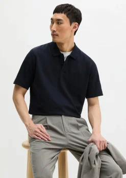 DfC Poloshirt regular im strukturierten Karo-Jacquard