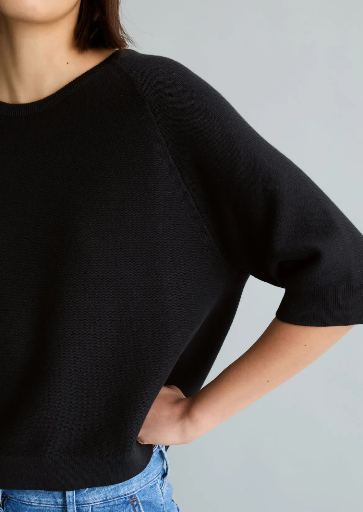 DfC Pullover relaxed aus kompaktem Baumwollgarn
