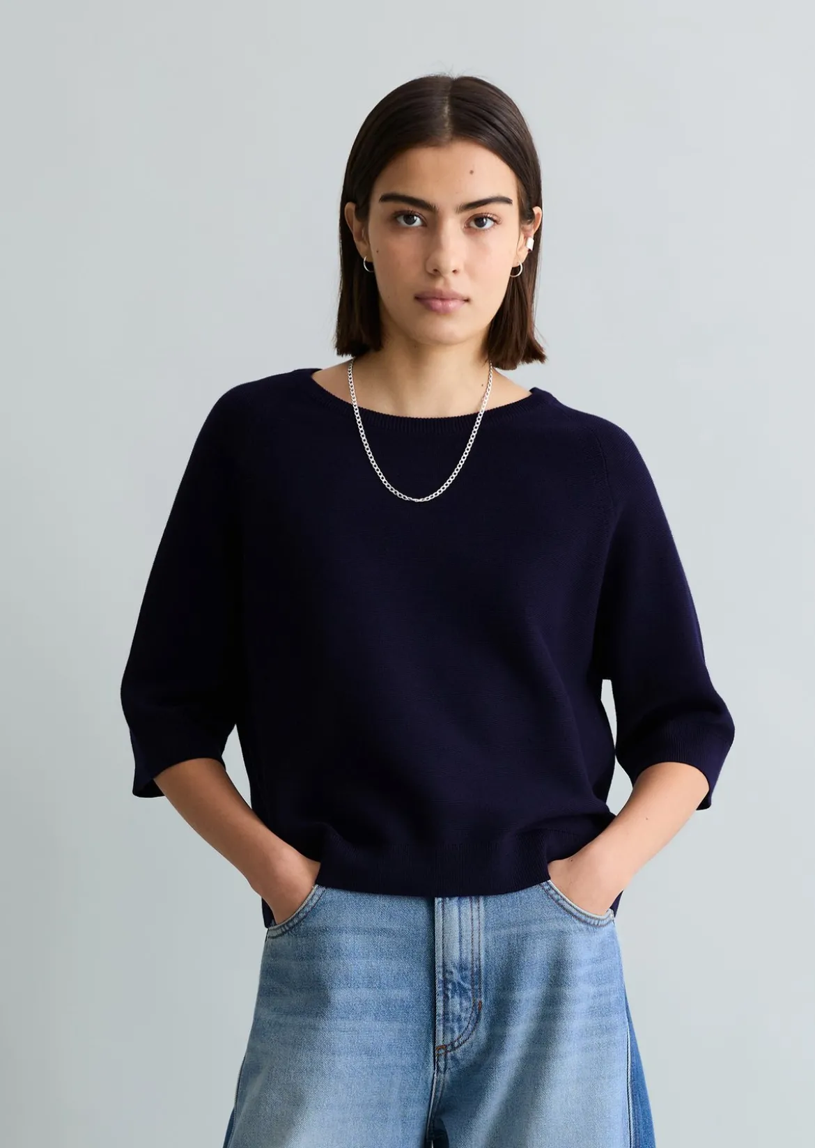 DfC Pullover relaxed aus kompaktem Baumwollgarn