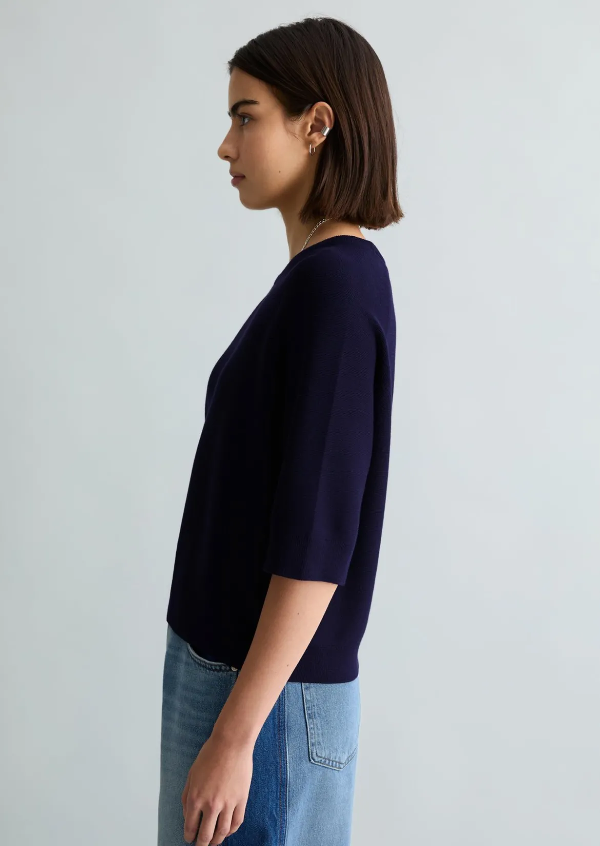 DfC Pullover relaxed aus kompaktem Baumwollgarn