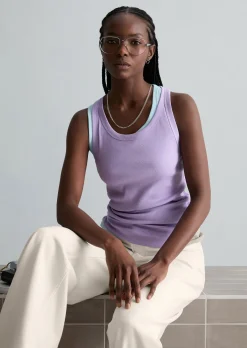 DfC Ripp-Tanktop slim aus Bio-Baumwoll-Stretchjersey