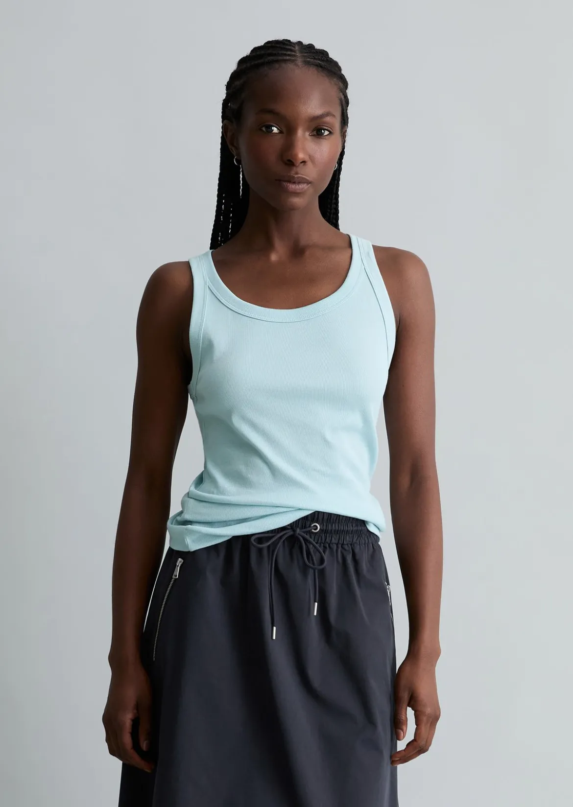 DfC Ripp-Tanktop slim aus Bio-Baumwoll-Stretchjersey