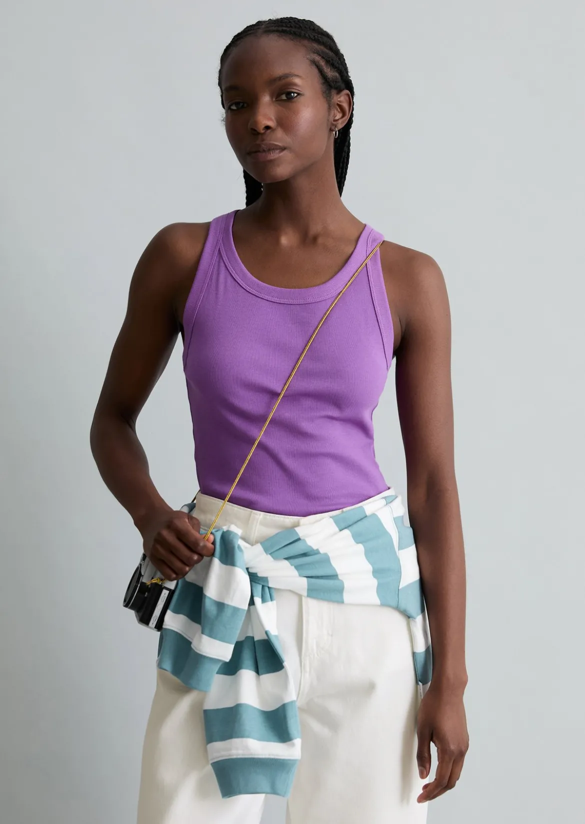 DfC Ripp-Tanktop slim aus Bio-Baumwoll-Stretchjersey