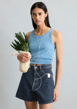 DfC Ripp-Tanktop slim aus Bio-Baumwoll-Stretchjersey