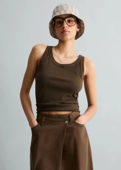 DfC Ripp-Tanktop slim aus Bio-Baumwoll-Stretchjersey