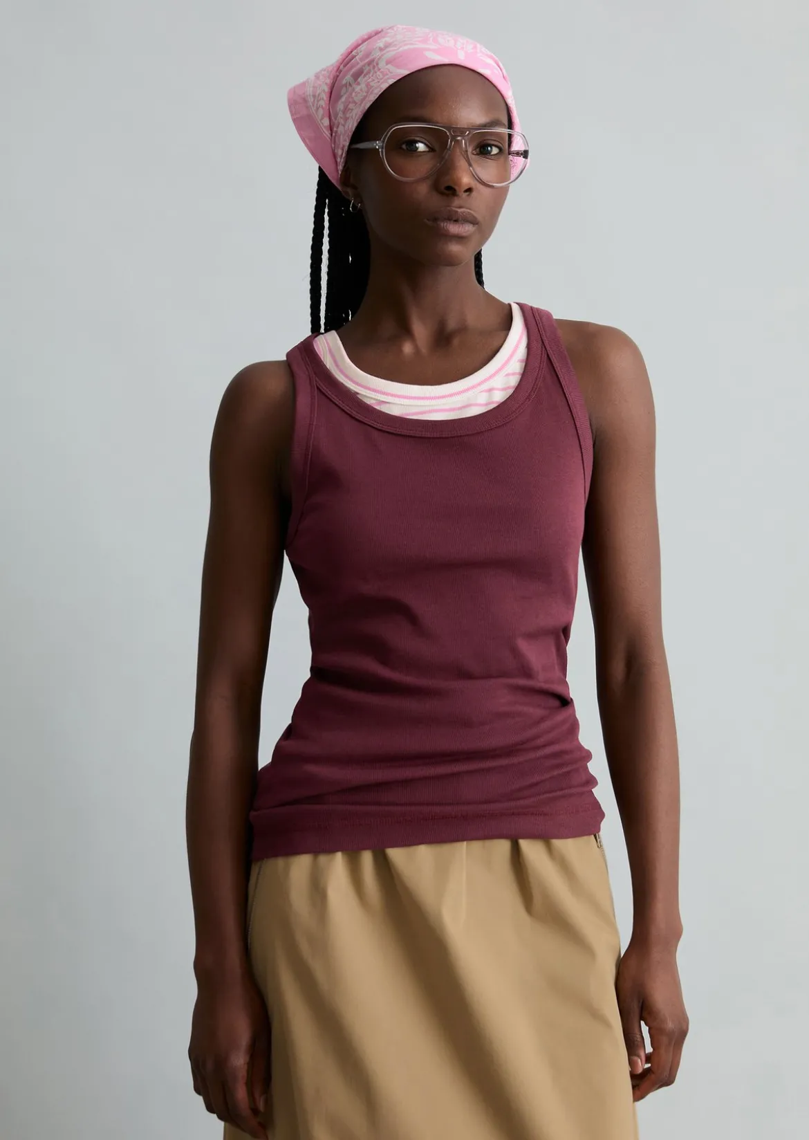 DfC Ripp-Tanktop slim aus Bio-Baumwoll-Stretchjersey