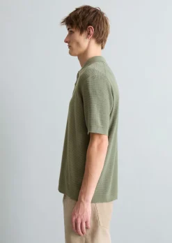 DfC Strick Poloshirt mit Waffelstruktur