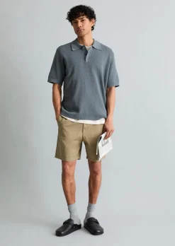 DfC Strick Poloshirt mit Waffelstruktur