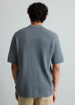DfC Strick Poloshirt mit Waffelstruktur
