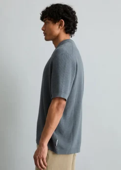 DfC Strick Poloshirt mit Waffelstruktur