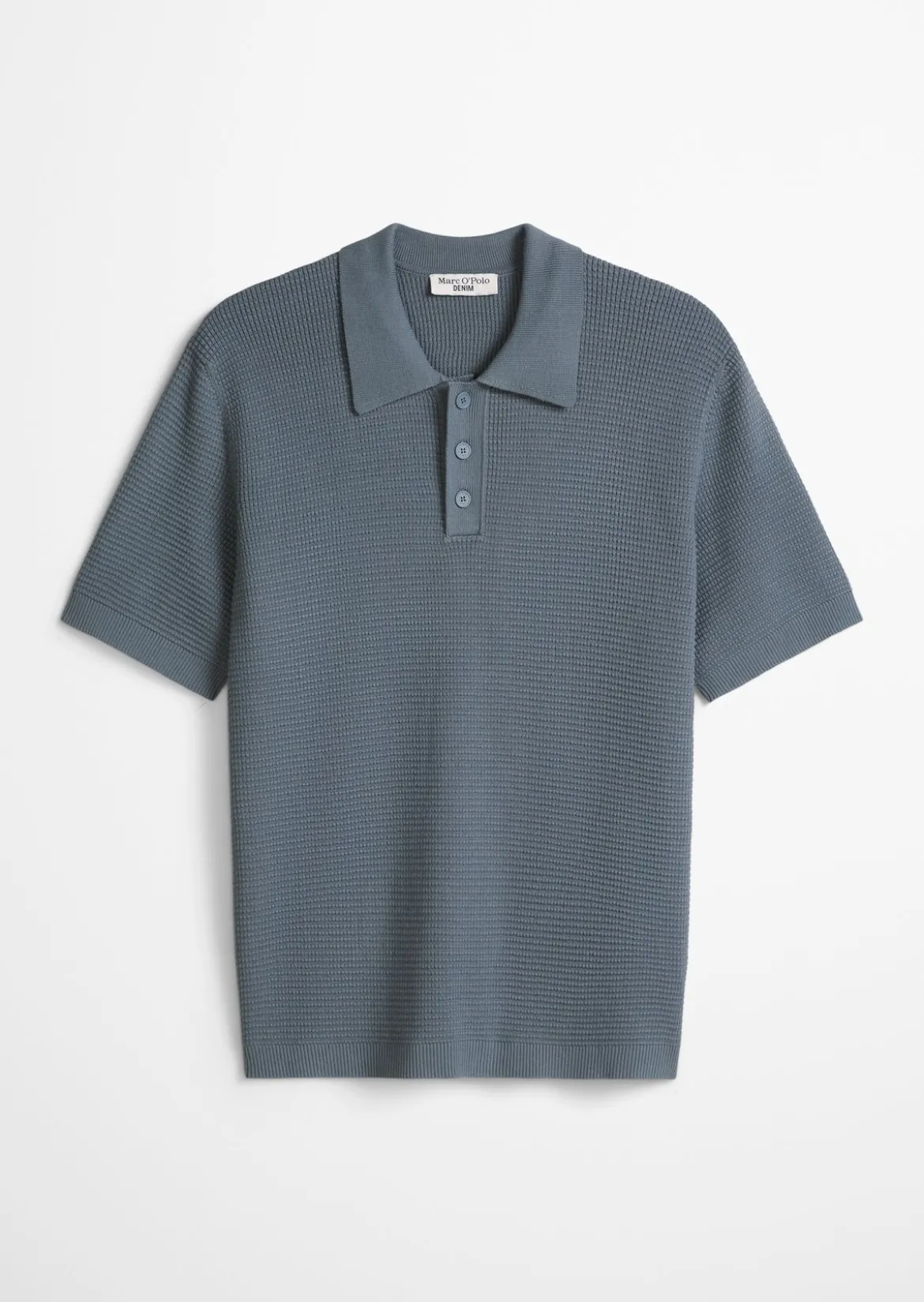 DfC Strick Poloshirt mit Waffelstruktur
