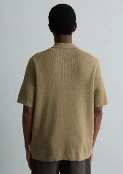 DfC Strick Poloshirt mit Waffelstruktur
