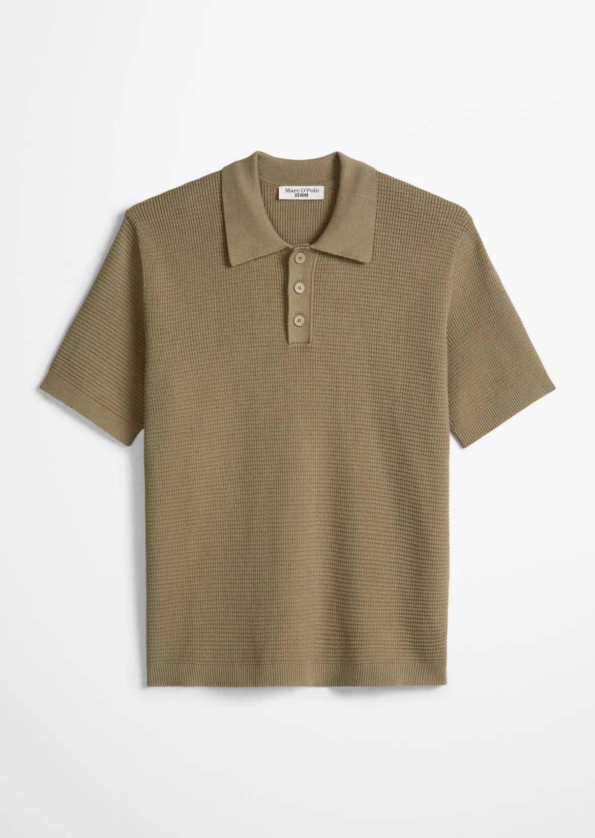 DfC Strick Poloshirt mit Waffelstruktur
