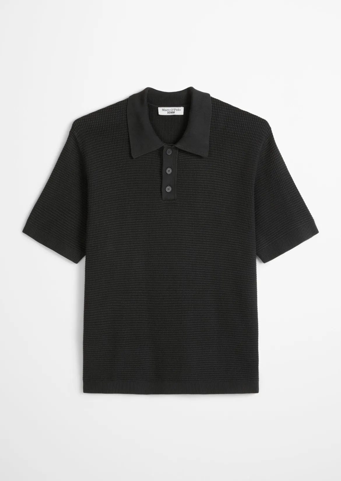 DfC Strick Poloshirt mit Waffelstruktur