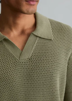 DfC Strick-Poloshirt relaxed mit luftiger Strickstruktur