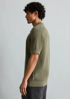 DfC Strick-Poloshirt relaxed mit luftiger Strickstruktur