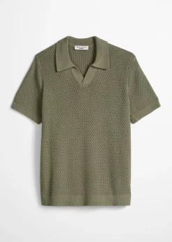DfC Strick-Poloshirt relaxed mit luftiger Strickstruktur