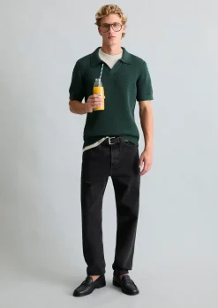 DfC Strick-Poloshirt relaxed mit luftiger Strickstruktur