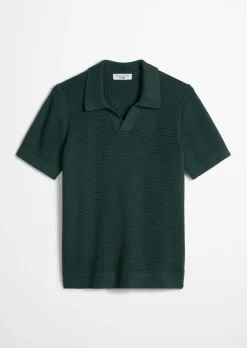 DfC Strick-Poloshirt relaxed mit luftiger Strickstruktur