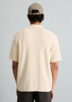 DfC Strickshirt regular im Polostil mit Knopfleiste