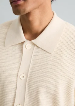 DfC Strickshirt regular im Polostil mit Knopfleiste