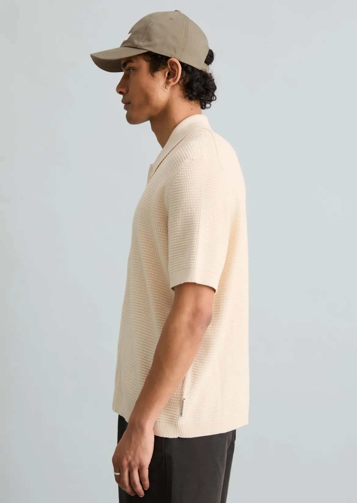 DfC Strickshirt regular im Polostil mit Knopfleiste