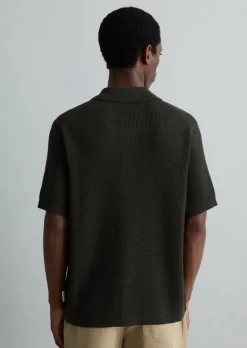 DfC Strickshirt regular im Polostil mit Knopfleiste