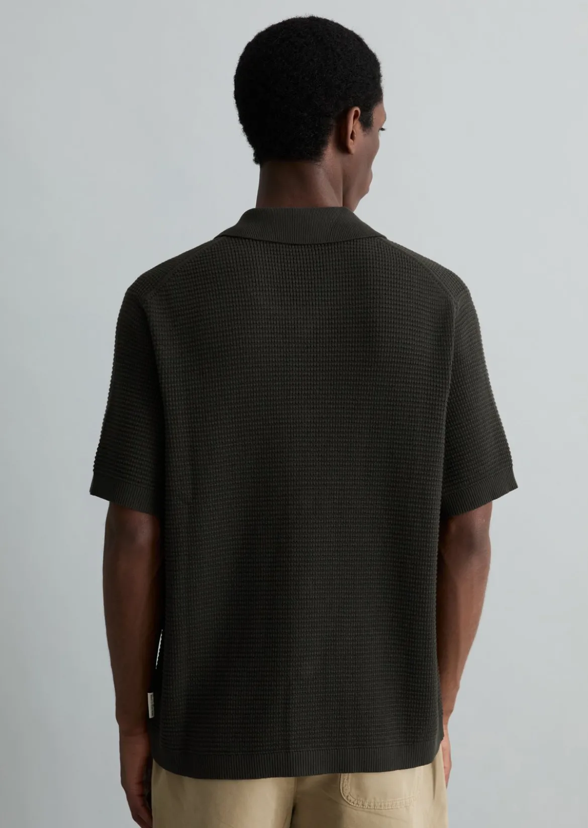 DfC Strickshirt regular im Polostil mit Knopfleiste
